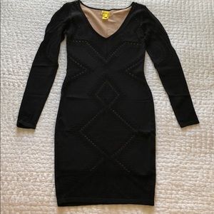 Catherine Malandrino black knit midi dress